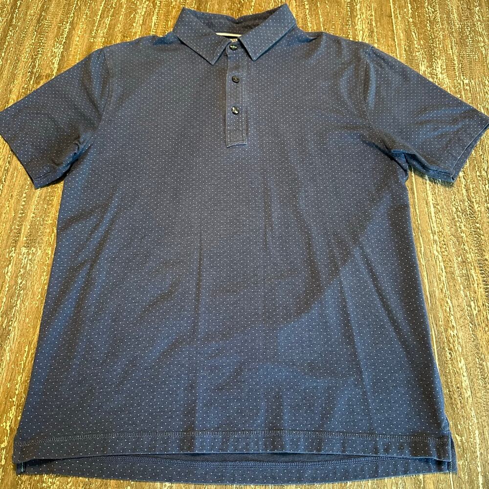 LinkSoul Tempus Fugit AOP Small Polka Dot Stretch Golf Polo Shirt Men’s Size M